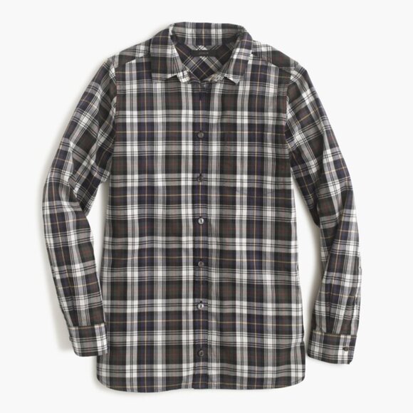 J Crew Shrunken Boy Plaid Women's Shirt 8 - Picture 1 of 8